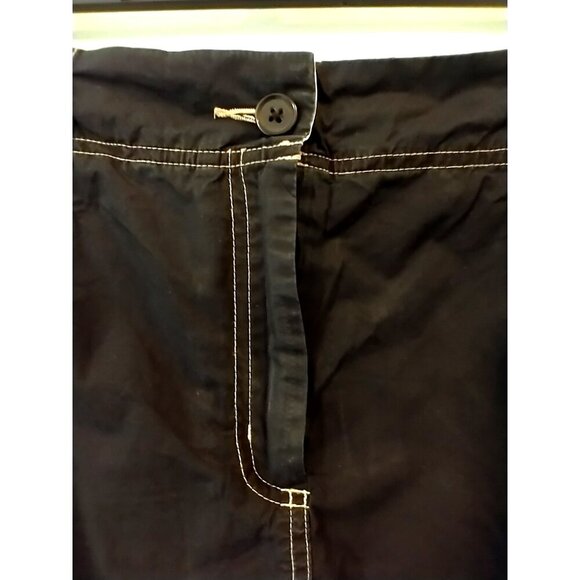 Lands' End Skort Black Cotton 4-Pockets Zipper Topstitch Detail - Size 14 - Picture 3 of 8